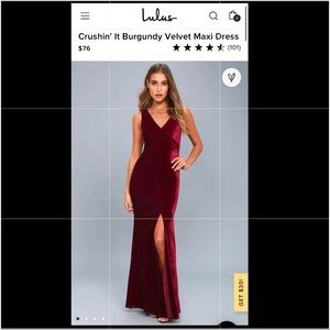 Lulus Crushin' It Burgundy Velvet Maxi Dress